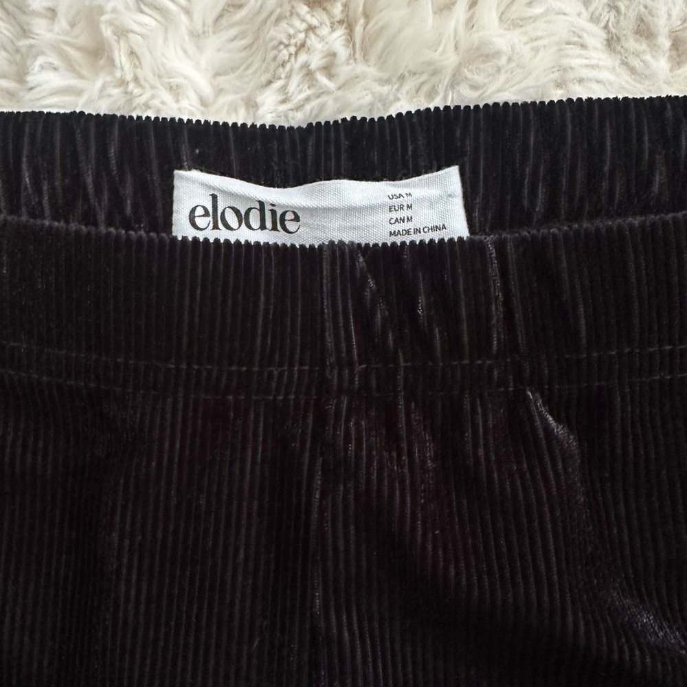 Elodie Ribbed Velvet Pants with Slits